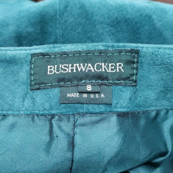 Bushwacker Vintage Teal Genuine Leather Suede High Rise Pants Women's Size 8 - Picture 5 of 16